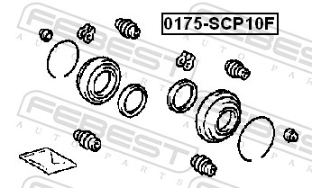 FEBEST Rep.sæt, bremsekaliper 0175scp10f foraksel for TOYOTA