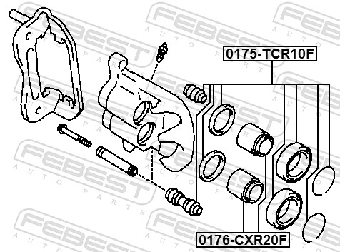 FEBEST Stempel, bremsekaliper 0176cxr20f foraksel for OPEL GENERAL MOTORS TOYOTA