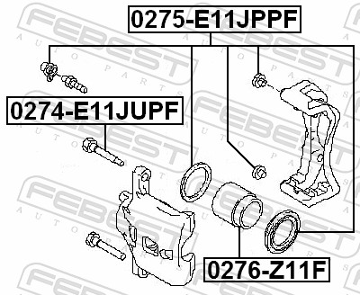 FEBEST Stempel, bremsekaliper 0276z11f foraksel for NISSAN