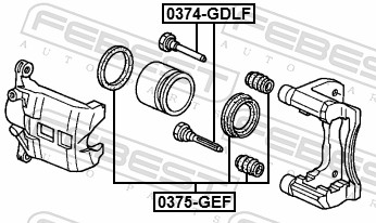 FEBEST Ledebolt, bremsekaliper 0374gdlf for HONDA