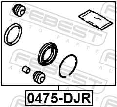 FEBEST Rep.sæt, bremsekaliper 0475djr bagaksel for MITSUBISHI