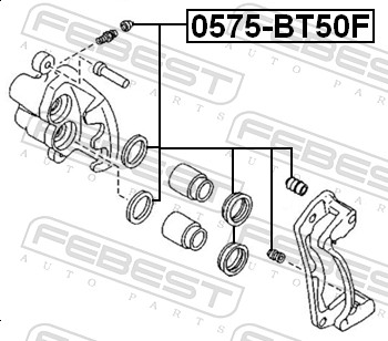 FEBEST Rep.sæt, bremsekaliper 0575bt50f foraksel for FORD MAZDA