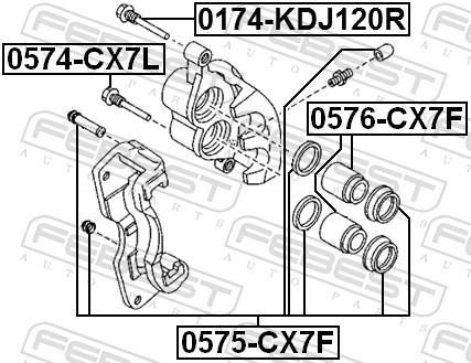 FEBEST Rep.sæt, bremsekaliper 0575cx7f foraksel for MAZDA