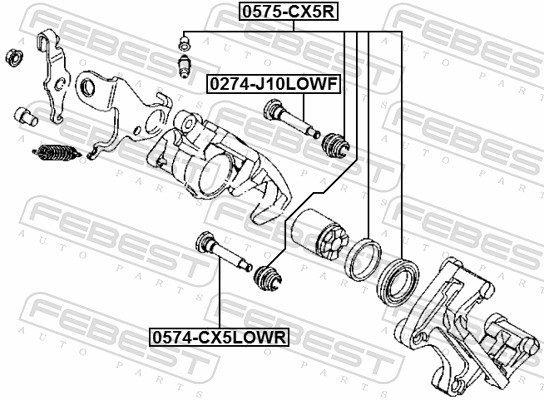 FEBEST Rep.sæt, bremsekaliper 0575-CX5R bagaksel for MAZDA