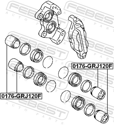 FEBEST Stempel, bremsekaliper 0176grj120f foraksel for MITSUBISHI TOYOTA