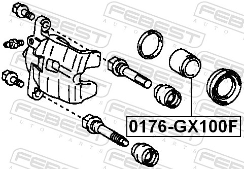 FEBEST Stempel, bremsekaliper 0176gx100f foraksel for HONDA TOYOTA HYUNDAI