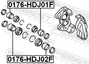 FEBEST Stempel, bremsekaliper 0176hdj02f foraksel for MERCEDES-BENZ TOYOTA