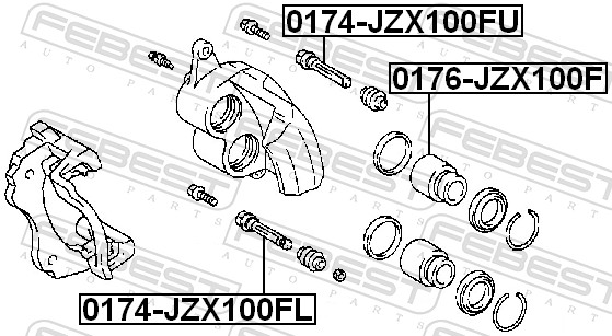 FEBEST Ledebolt, bremsekaliper 0174jzx100fl foraksel nede for TOYOTA