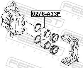 FEBEST Stempel, bremsekaliper 0276a33f foraksel for FORD MAZDA NISSAN SUBARU