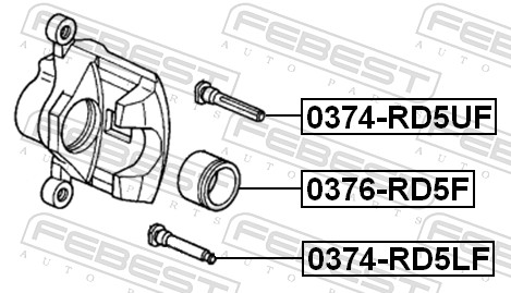 FEBEST Ledebolt, bremsekaliper 0374rd5lf foraksel nede for HONDA MAZDA