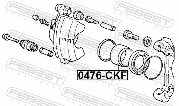 FEBEST Stempel, bremsekaliper 0476ckf foraksel for TOYOTA DAIHATSU MITSUBISHI