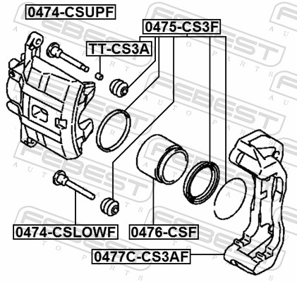 FEBEST Stempel, bremsekaliper 0476csf foraksel for MITSUBISHI