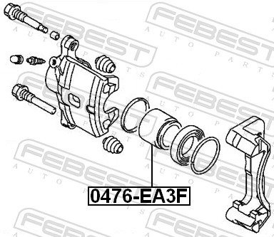 FEBEST Stempel, bremsekaliper 0476ea3f foraksel for MITSUBISHI