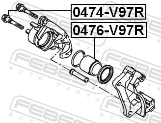FEBEST Stempel, bremsekaliper 0476v97r bagaksel for MITSUBISHI