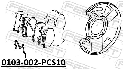 FEBEST Fjeder, skivebremseklodser 0103002pcs10 for MITSUBISHI TOYOTA