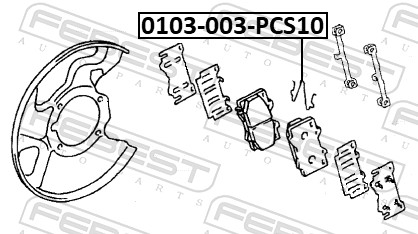FEBEST Fjeder, skivebremseklodser 0103003pcs10 for TOYOTA