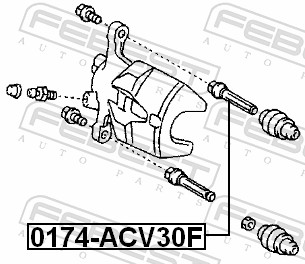 FEBEST Ledebolt, bremsekaliper 0174acv30f for TOYOTA