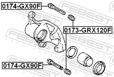 FEBEST Ledebolt, bremsekaliper 0174gx90f for TOYOTA