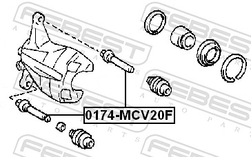 FEBEST Ledebolt, bremsekaliper 0174mcv20f foraksel for TOYOTA