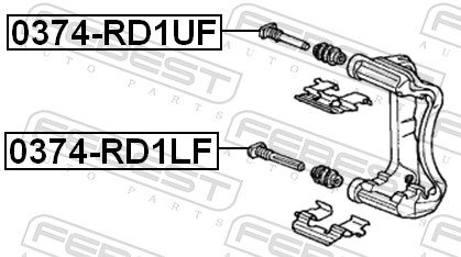 FEBEST Ledebolt, bremsekaliper 0374rd1lf foraksel nede for HONDA