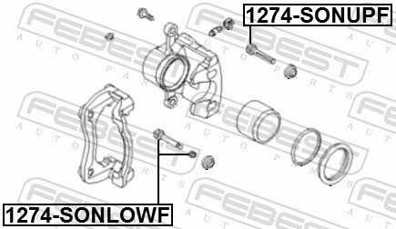 FEBEST Ledebolt, bremsekaliper 1274sonupf foraksel oppe for HYUNDAI