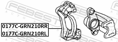 FEBEST Bremsekaliper, holdersæt 0177cgrn210rr Bagaksel højre for TOYOTA