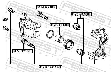 FEBEST Bremsekaliper, holdersæt 0177caca20f foraksel for TOYOTA