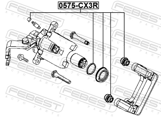 FEBEST Rep.sæt, bremsekaliper 0575-CX3R bagaksel for MAZDA SUZUKI