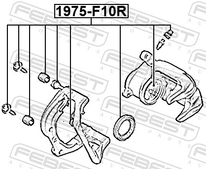 FEBEST Rep.sæt, bremsekaliper 1975-F10R bagaksel for BMW