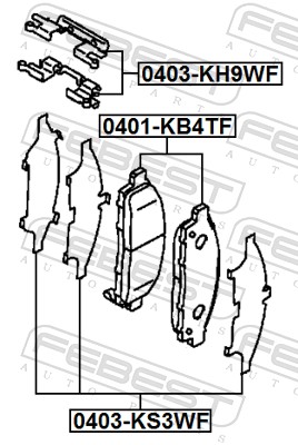 FEBEST Anti-hyl-folie, bremsebelægning (bagplade) 0403ks3wf for MITSUBISHI