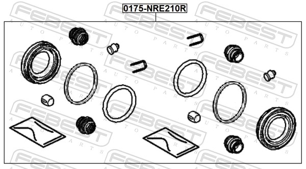 FEBEST Rep.sæt, bremsekaliper 0175-NRE210R bagaksel for TOYOTA