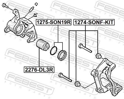 FEBEST Stempel, bremsekaliper 2276-DL3R bagaksel for HYUNDAI