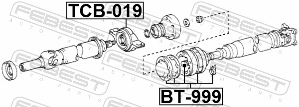 FEBEST Drivaksel Manchet bt999 bagaksel for TOYOTA FORD VAG