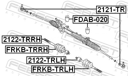 FEBEST Styrestang, inderste 2122trlh højre foraksel for FORD