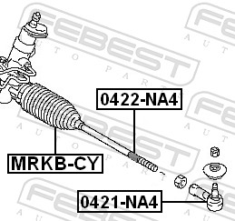FEBEST Sporstangkugle 0421na4 foraksel for MITSUBISHI HYUNDAI