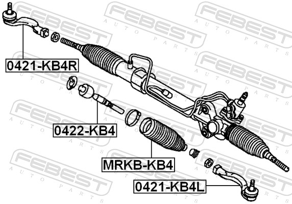 FEBEST Sporstangkugle 0421kb4r højre foraksel for MITSUBISHI