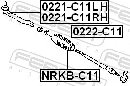 FEBEST Sporstangkugle 0221c11lh venstre foraksel for NISSAN