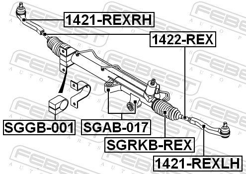FEBEST Styrestang, inderste 1422-REX foraksel for SSANGYONG