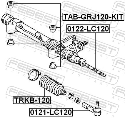 FEBEST Ophængning, styretøj tabgrj120kit for TOYOTA