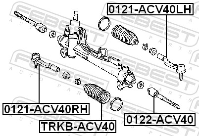 FEBEST Styrestang, inderste 0122acv40 foraksel for TOYOTA