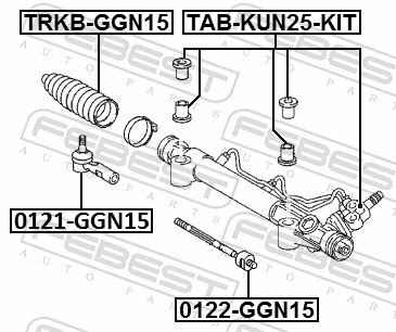 FEBEST Styrestang, inderste 0122ggn15 foraksel for TOYOTA