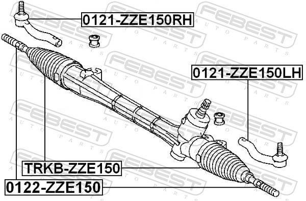 FEBEST Sporstangkugle 0121zze150rh højre foraksel for TOYOTA