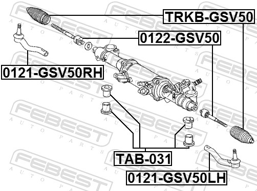 FEBEST Ophængning, styretøj tab031 for TOYOTA