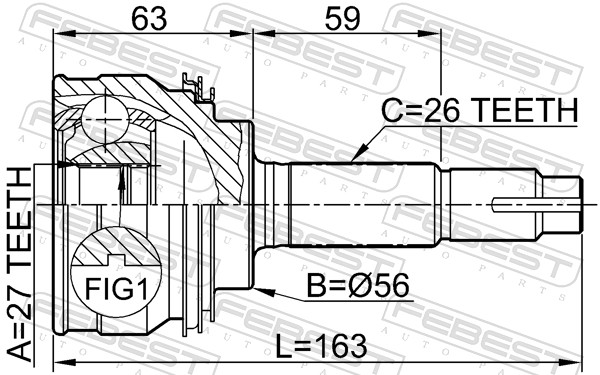 FEBEST Ledsæt, drivaksel 0110018 foraksel for TOYOTA