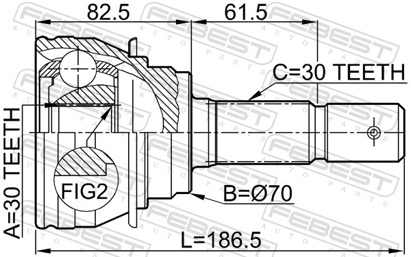 FEBEST Ledsæt, drivaksel 0110067 foraksel for TOYOTA