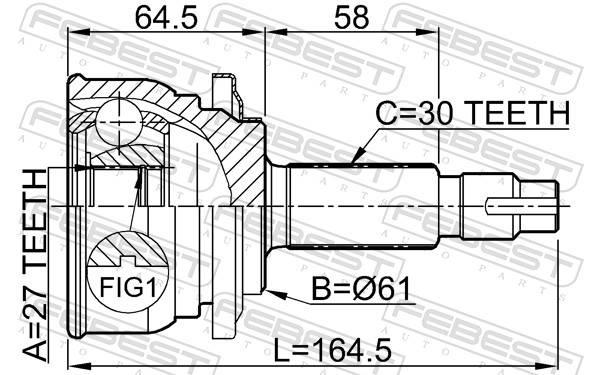 FEBEST Ledsæt, drivaksel 0110083 foraksel for TOYOTA