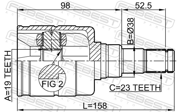 FEBEST Ledsæt, drivaksel 01111szfe foraksel for TOYOTA
