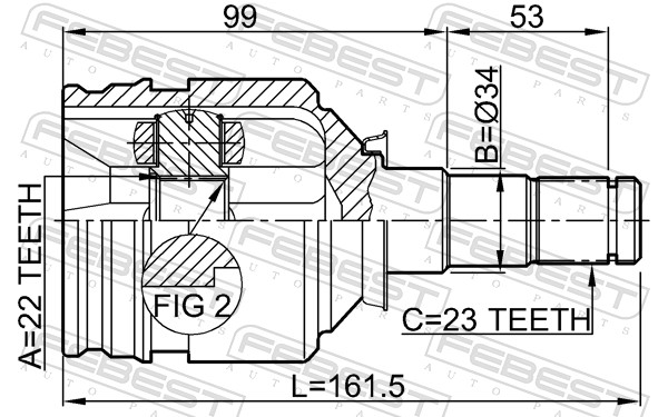 FEBEST Ledsæt, drivaksel 01112nzfe foraksel for TOYOTA