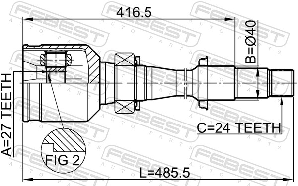FEBEST Ledsæt, drivaksel 0111mcv30rh højre foraksel for TOYOTA
