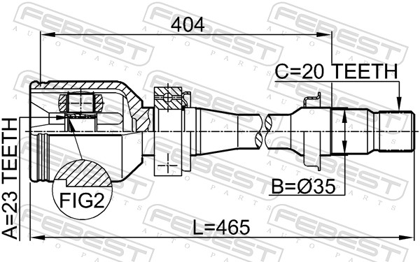 FEBEST Ledsæt, drivaksel 0111st220rh højre foraksel for TOYOTA
